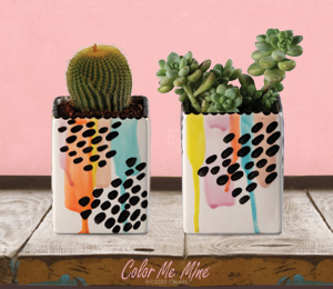 Sugarland - Color Me Mine Drippy Square Planters