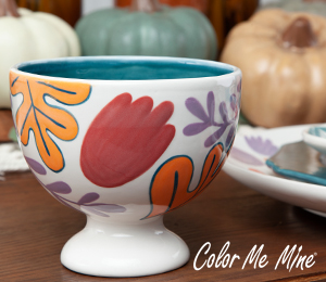 Sugarland - Color Me Mine Floral Pedestal Bowl
