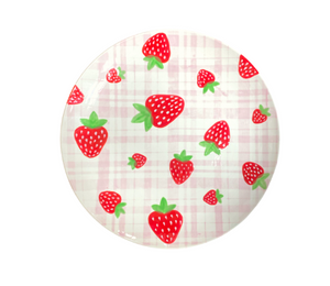 Sugarland - Color Me Mine Strawberry Plaid Plate
