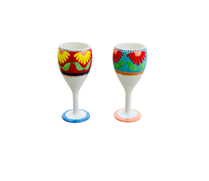 Sugarland - Color Me Mine Floral Wine Glass Set